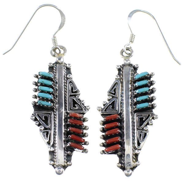 Turquoise Coral Needlepoint Water Wave Hook Dangle Earrings PX33007